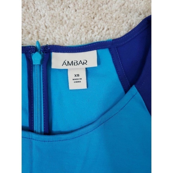 Ambar~Woman Size XS~Blue/Purple Colorblock Summer Dress Stretch. - Picture 7 of 9